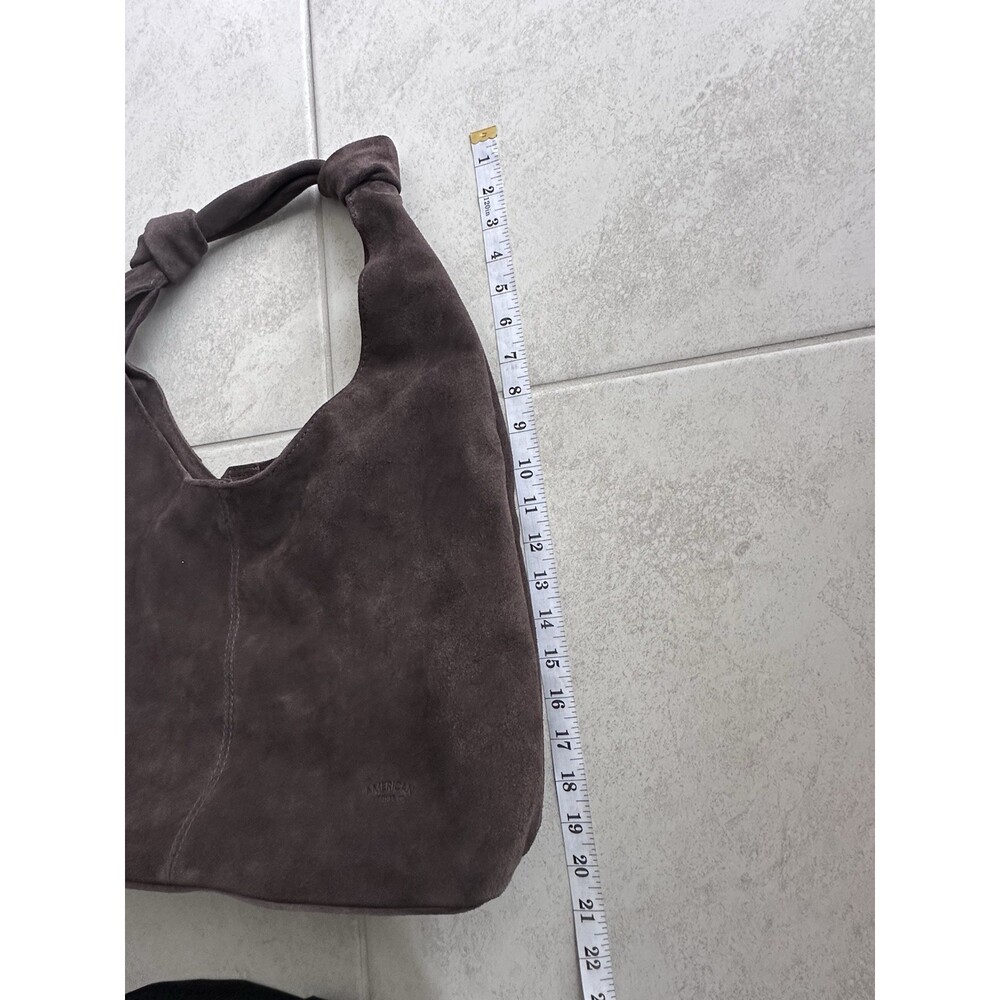 American Leather Co. Marietta Knot Brown Suede Hobo Bag Purse (MSRP $195) - Picture 3 of 8